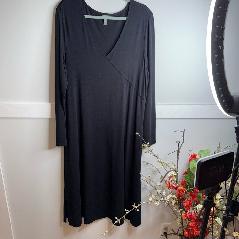 J. Jill Elegant Black Midi Dress